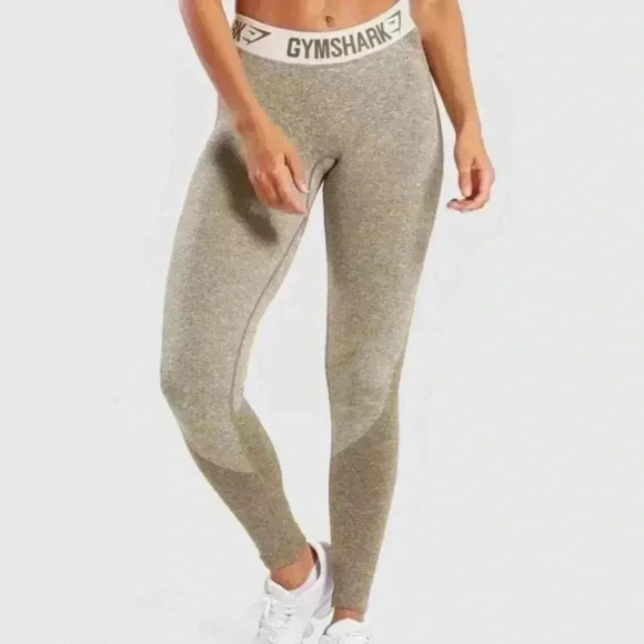 Gymshark Flex Leggings Mid Rise Olive Green Women's  Size M - Picture 1 of 14
